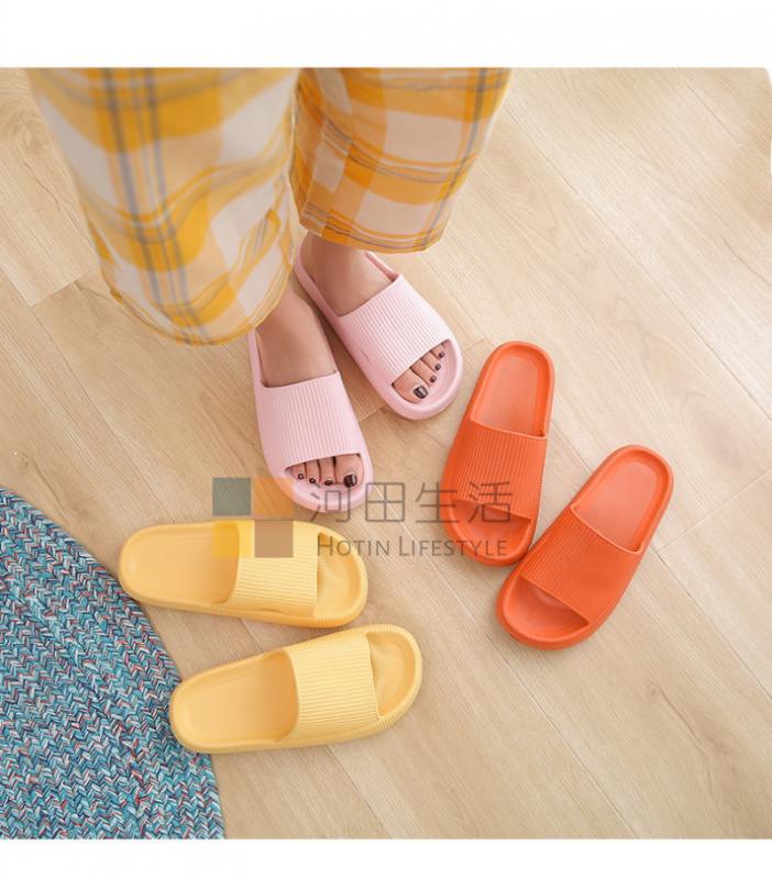 厚底柔軟拖鞋(粉紅色) |涼鞋|減震|防滑|露趾|浴室|清爽|輕盈|防滑|不磨腳|一體成型