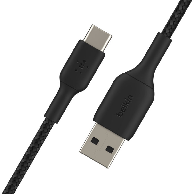 Belkin - BOOST↑CHARGE™ 編織 12W USB-A 轉 USB-C 黑色充電線 ( 1米 / 2米 / 3米 ) CAB002bt1MBK CAB002bt2MBK CAB002bt3MBK