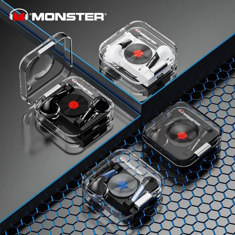 Monster Airmars XKT01 真無線藍牙耳機 藍牙5.2芯片 遊戲/音樂兩模式 通透風格百搭色系設計