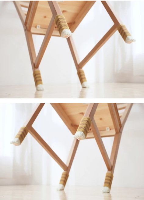 河田 - 創意貓咪肉墊造型桌椅腳套 四只裝 靜音防滑防刮花（玳瑁虎斑色）- 睡房/客廳篇