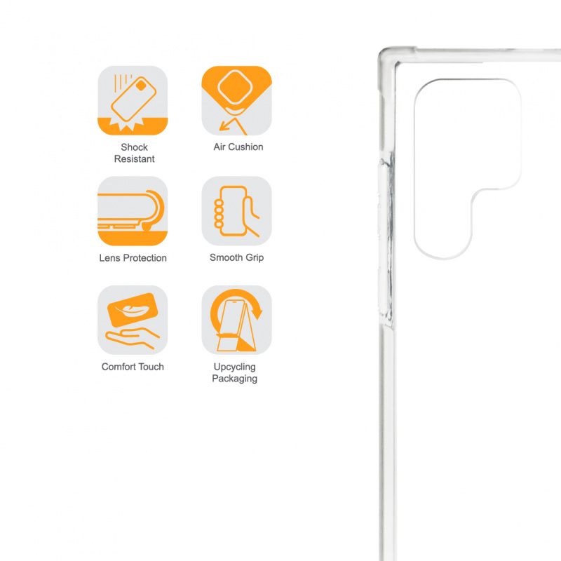 ARMOR Samsung Galaxy S22U Classics TPU 電話保護殼_水晶透明/灰帶