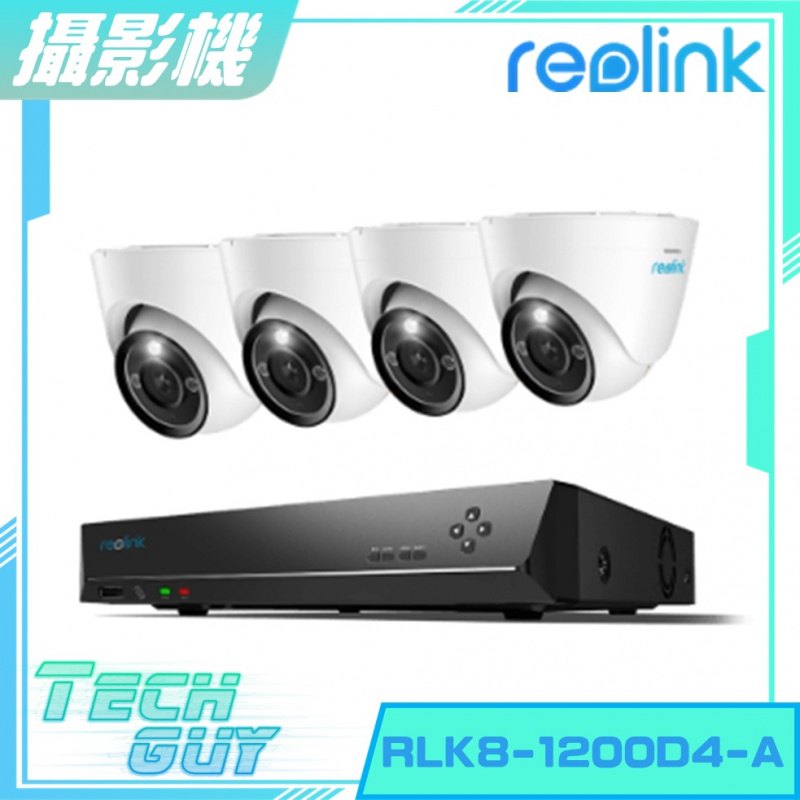 Reolink【RLK8-1200B4-A / RLK8-1200D4-A】8-Channel PoE NVR Kit w/ 4*H.265 12MP PoE (Bullet/Turret) Camera