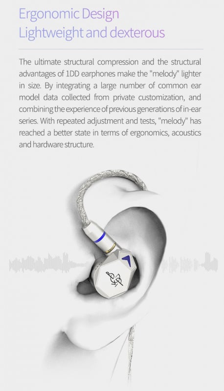 BGVP Melody 韵 入耳式動圈耳機  黑色配麥克風mic版本