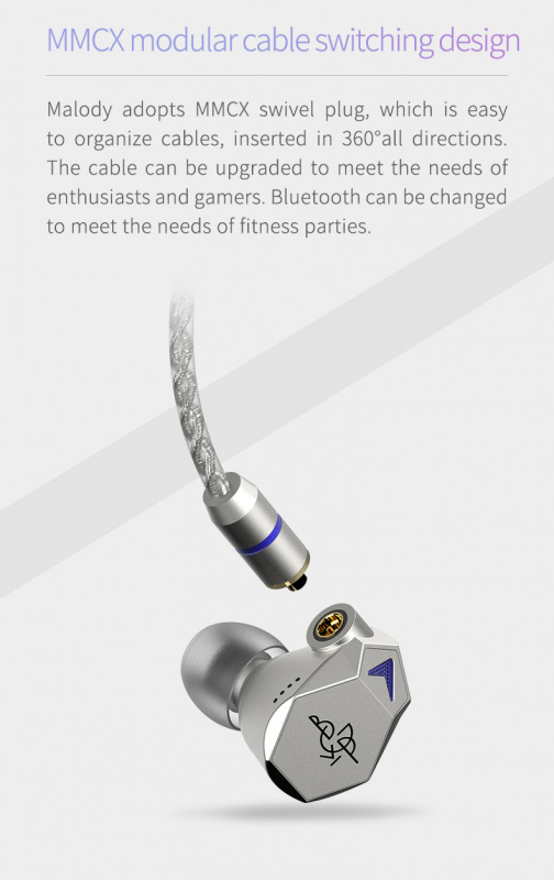 BGVP Melody 韵 入耳式動圈耳機  黑色配2.5+3.5+4.4 版本