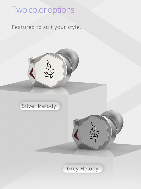 BGVP Melody 韵 入耳式動圈耳機   銀色配2.5+3.5+4.4 版本