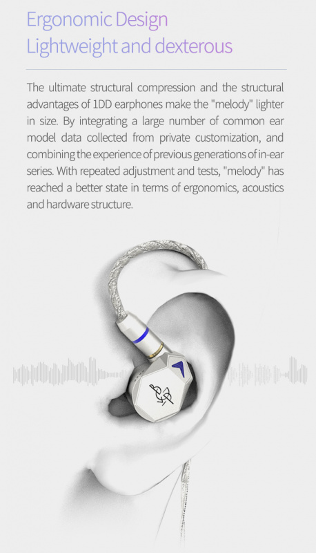 BGVP Melody 韵 入耳式動圈耳機   銀色配2.5+3.5+4.4 版本