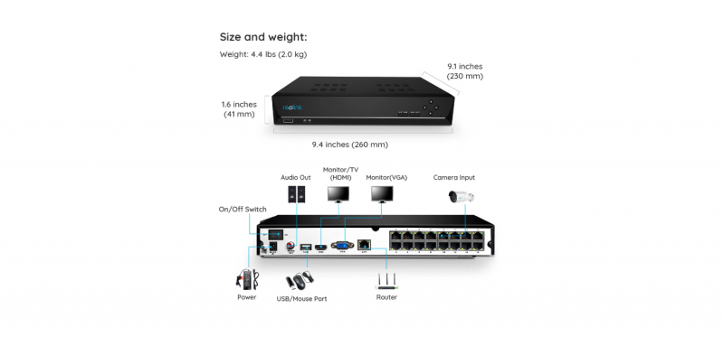 Reolink 16-Channel PoE Security NVR RLN16-410 網絡監控
