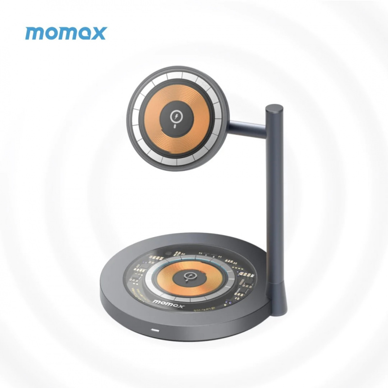 Momax Q.Mag Dual 2 透明二合一磁吸無線充電座 UD23