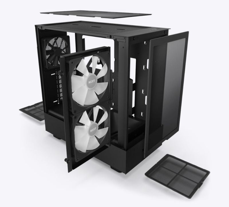 NZXT H5 Flow RGB Compact ATX Mid-Tower with RGB Fans NZXT H5 Flow RGB Compact ATX Mid-Tower with RGB Fans