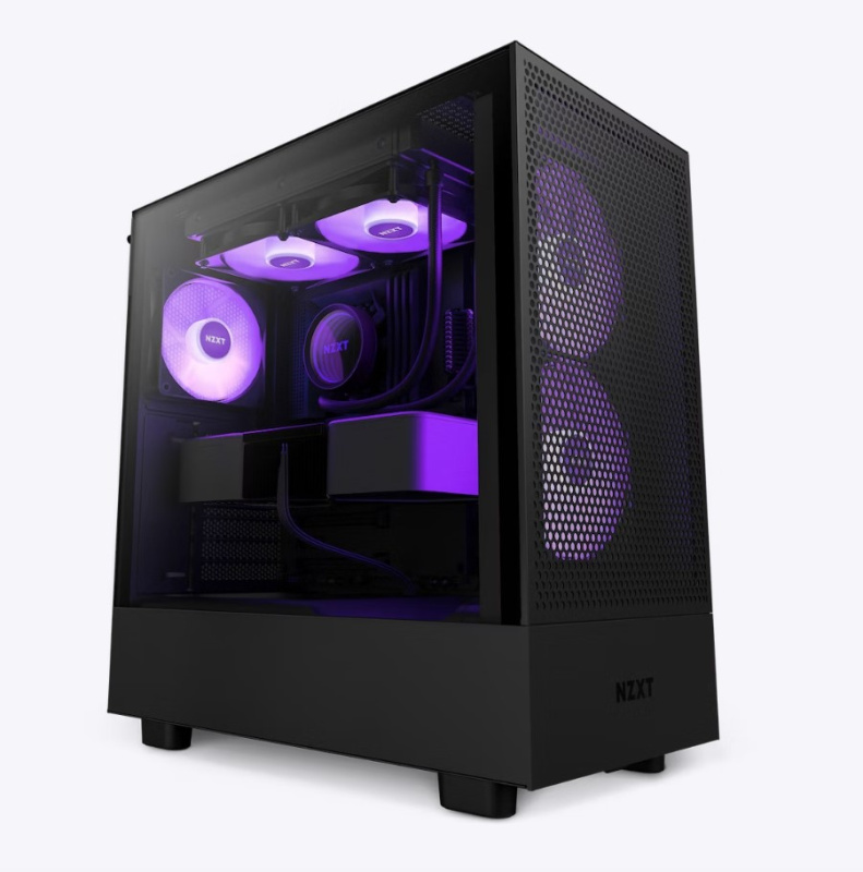 NZXT H5 Flow RGB Compact ATX Mid-Tower with RGB Fans NZXT H5 Flow RGB Compact ATX Mid-Tower with RGB Fans