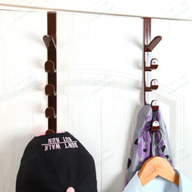 日韓式多用五段衣帽掛鉤丨門鉤丨門上收納丨顏色隨機（QCE）