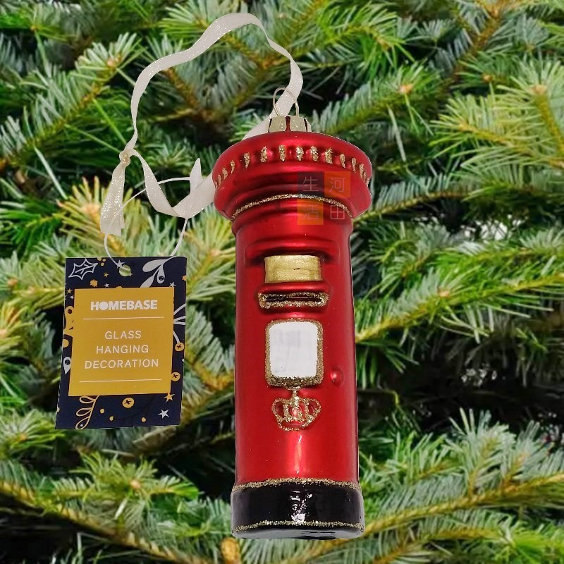 英國郵筒聖誕樹裝飾(英國直送)/紅色郵政信箱聖誕樹裝飾/玻璃聖誕樹掛飾/紅色郵箱/紅色郵筒/英國郵筒/聖誕樹飾物/飾物/裝飾/掛飾/英國風