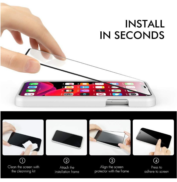AOE - Apple iPhone 11 Pro/ X/ XS 保護貼3片裝高清全屏黑邊鋼化玻璃保護貼+貼膜神器