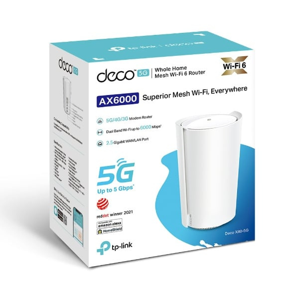 TP-Link Deco X80-5G 5G SIM AX6000 雙頻 Wi-Fi 6 2.5G WAN/LAN Mesh CPE Router