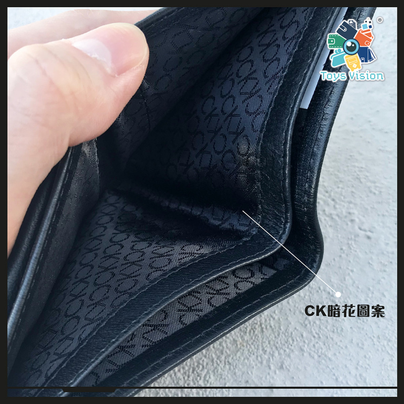 Calvin Klein (CK) RFID 十字紋 真皮銀包, 黑色 [散紙位]