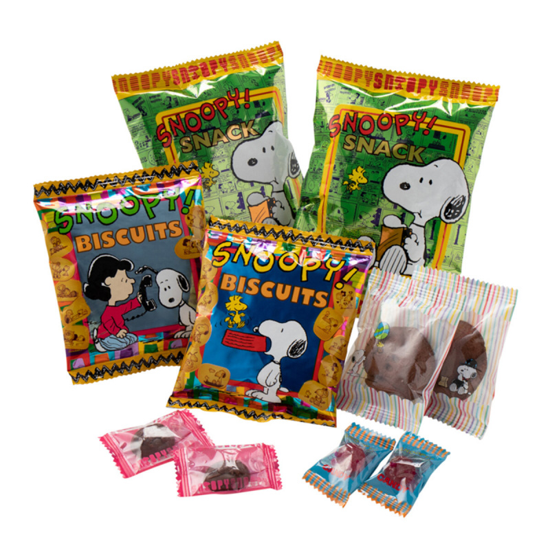 日版Snoopy 史努比家族 聖誕限定 綠色 再封拉鍊袋包裝 雜錦糖果零食禮包 (903)【市集世界 - 日本市集】