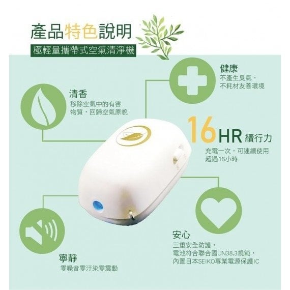 (現貨發售)台灣HELIOPTO 隨身空氣清淨機