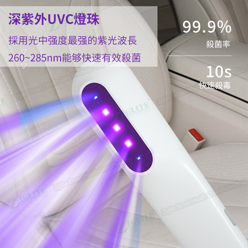便攜手持式USB充電紫外線消毒棒 | 殺菌燈 | 紫外光消毒 | 消毒槍 | 快速殺菌 -白色（4110）