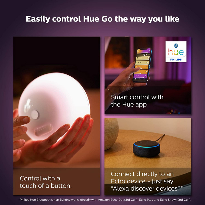 Philips Hue Go 彩光可攜式充電氣氛燈 (藍牙版)(行貨兩年保養)