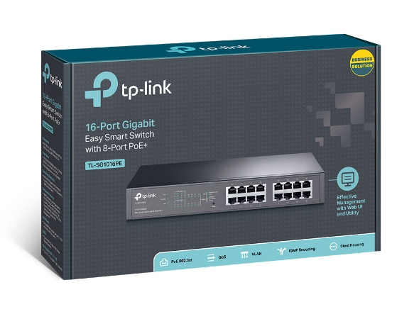 TP-Link 16-Port Gigabit Easy Smart PoE Switch with 8-Port PoE+ TL-SG1016PE
