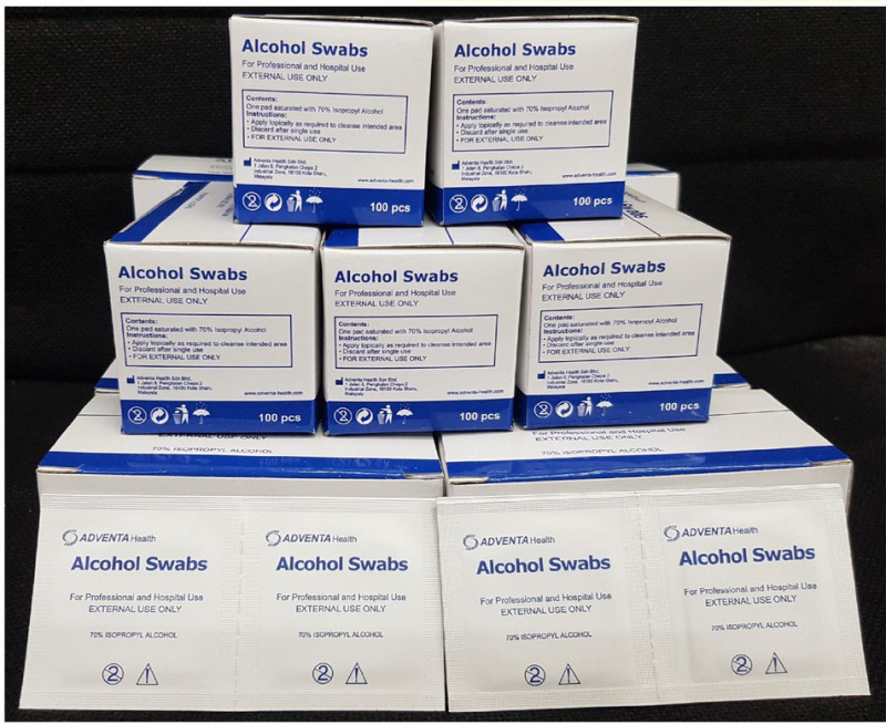 Malaysia ADVENTA health 酒精消毒紙   (一盒200張)