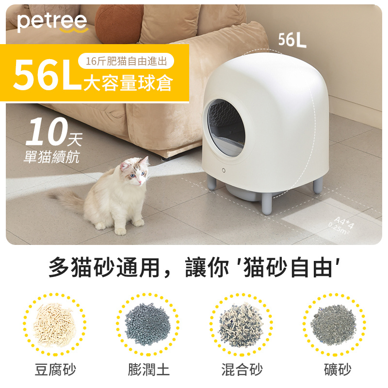 Petree 全封閉式自動貓砂盆第二代ACC-21-02