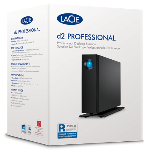 LaCie d2 Professional - Black (4TB/8TB/10TB/14TB/16TB/18TB)