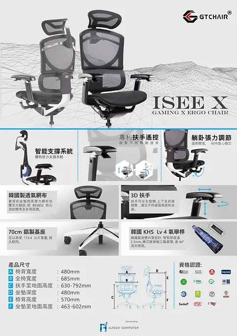 GTChair ISEE X 人體工學網椅