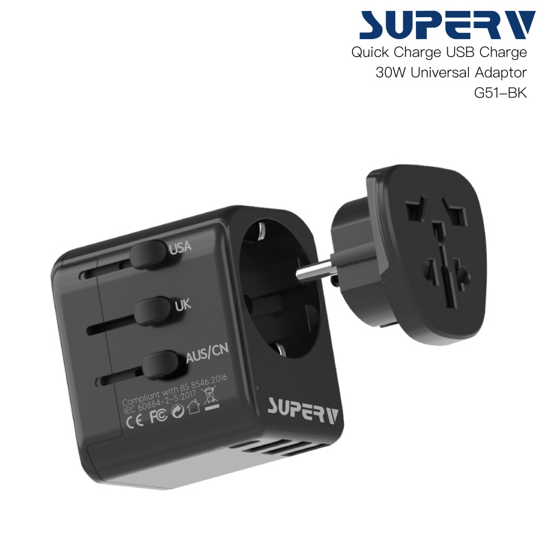 Superv 旅行電源轉換USB-PD 30W 快速充電 G51