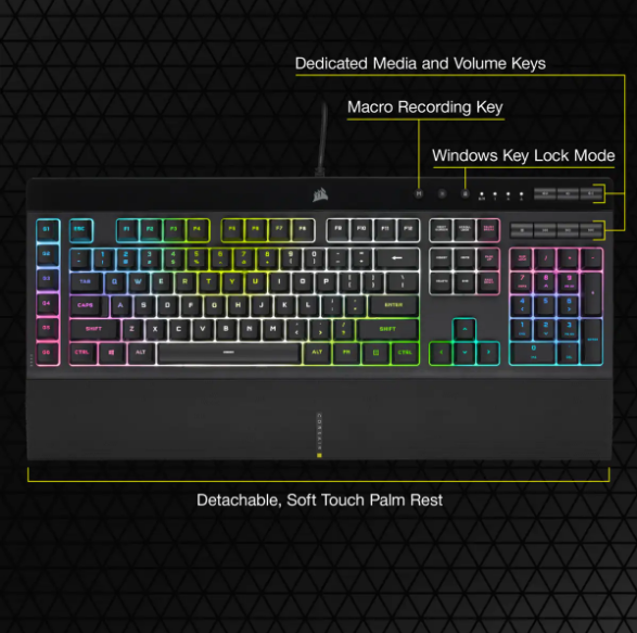 CORSAIR K55 RGB PRO XT Gaming Keyboard