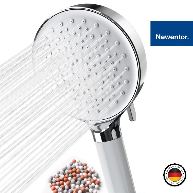 德國Newentor第2代三重過濾6段噴射模式高壓花灑/花灑頭連接喉套裝