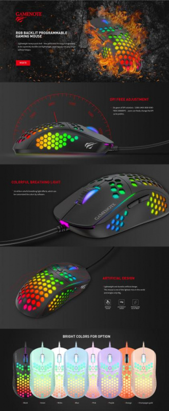 MS 878  RGB BACKLIT PROGRAMMABLE GAMING MOUSE