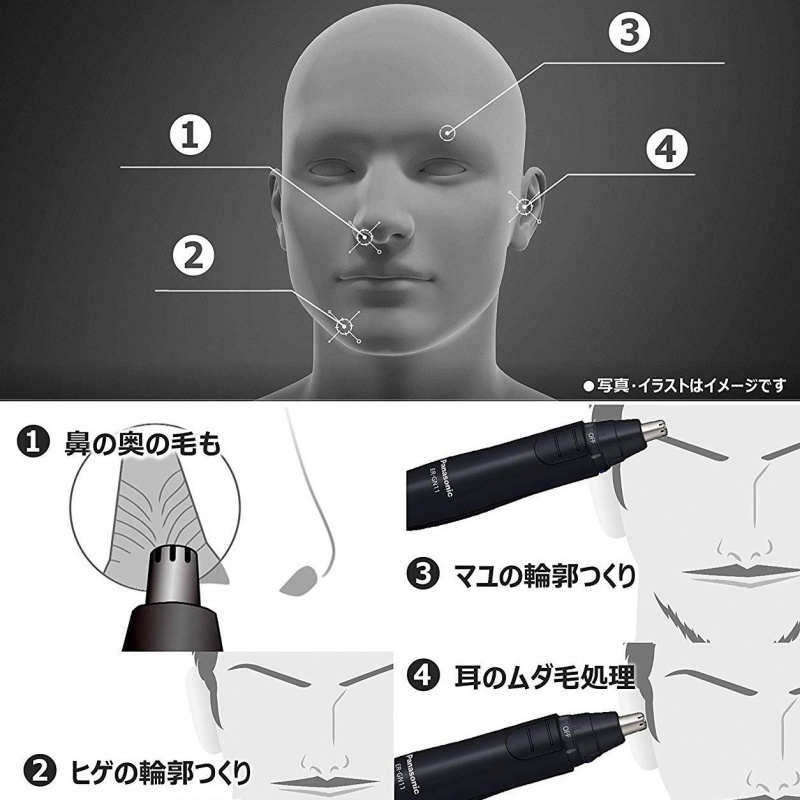 日本製 PANASONIC 鼻毛修剪器 (黑色) [ER-GN11-K]