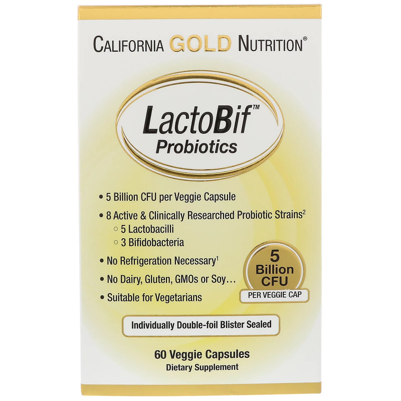 California Gold Nutrition LactoBif 50億益生菌CFU 60粒裝