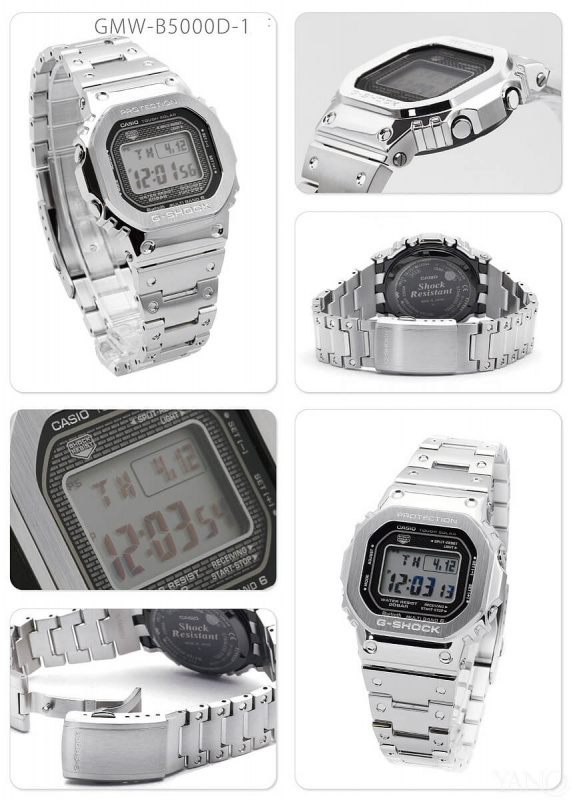 CASIO G-SHOCK GMW-B5000D-1 全金屬藍牙電波腕錶  [B5000銀鋼]