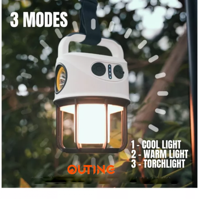 冷暖燈露營電筒探照燈 LED 戶外野營燈 3 種模式吊燈|Type C