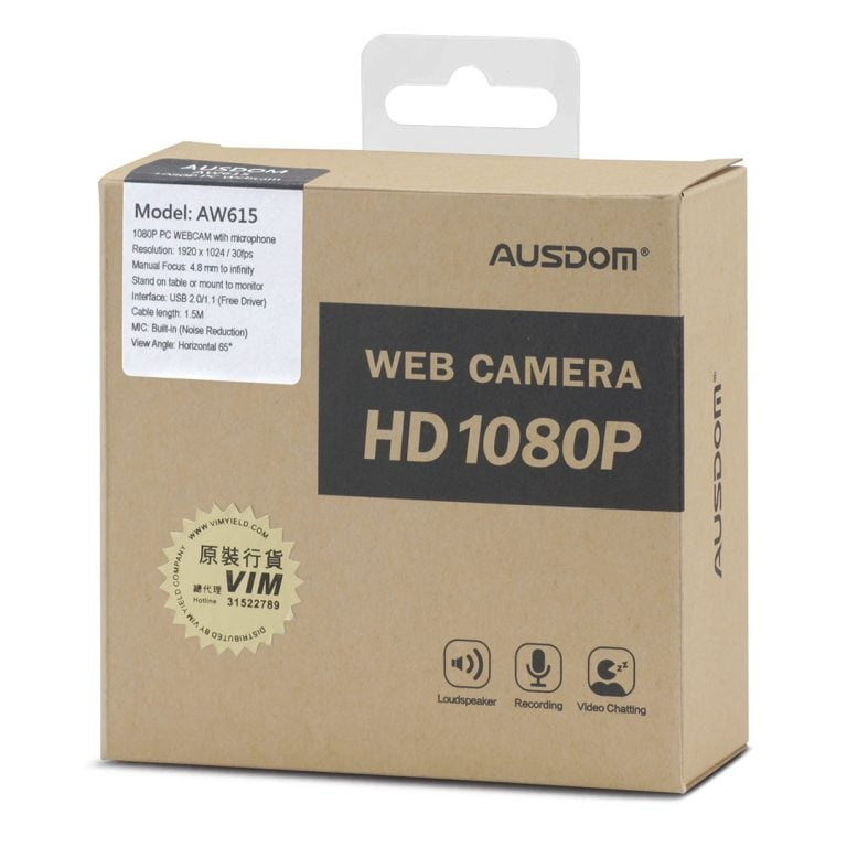 Ausdom【AW615】1080P Webcam 視像會議攝影機 (With mic)