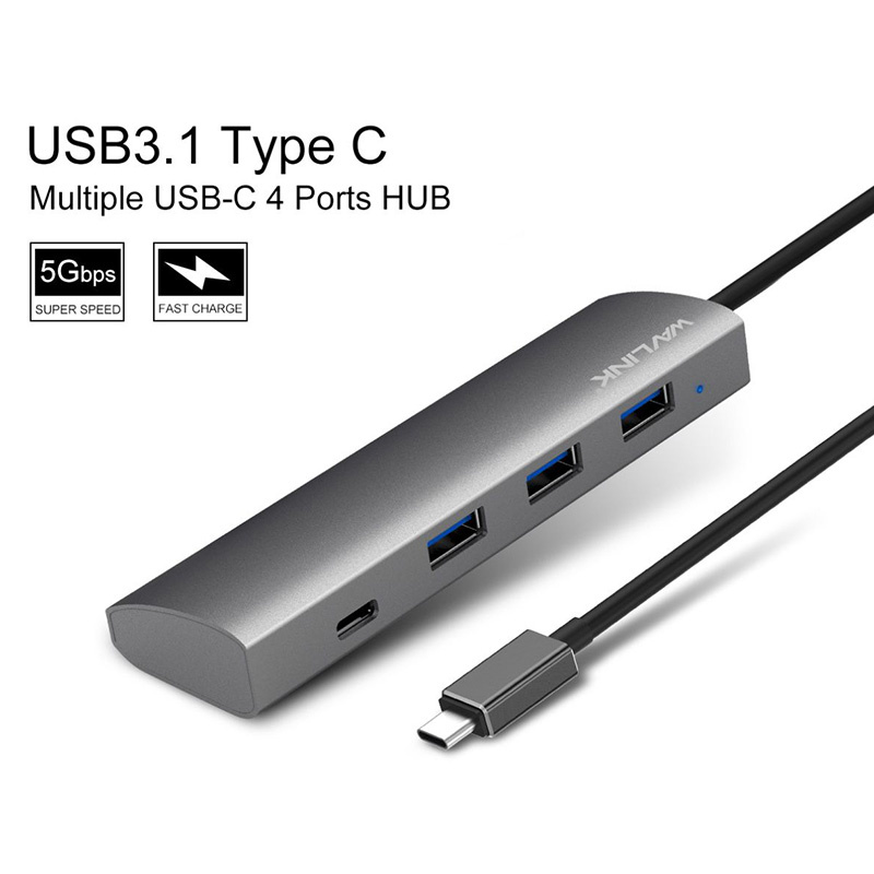 Wavlink UH3047C1 SuperSpeed USB 3.0 4-Port Aluminum HUB (WS-UH3047C1)