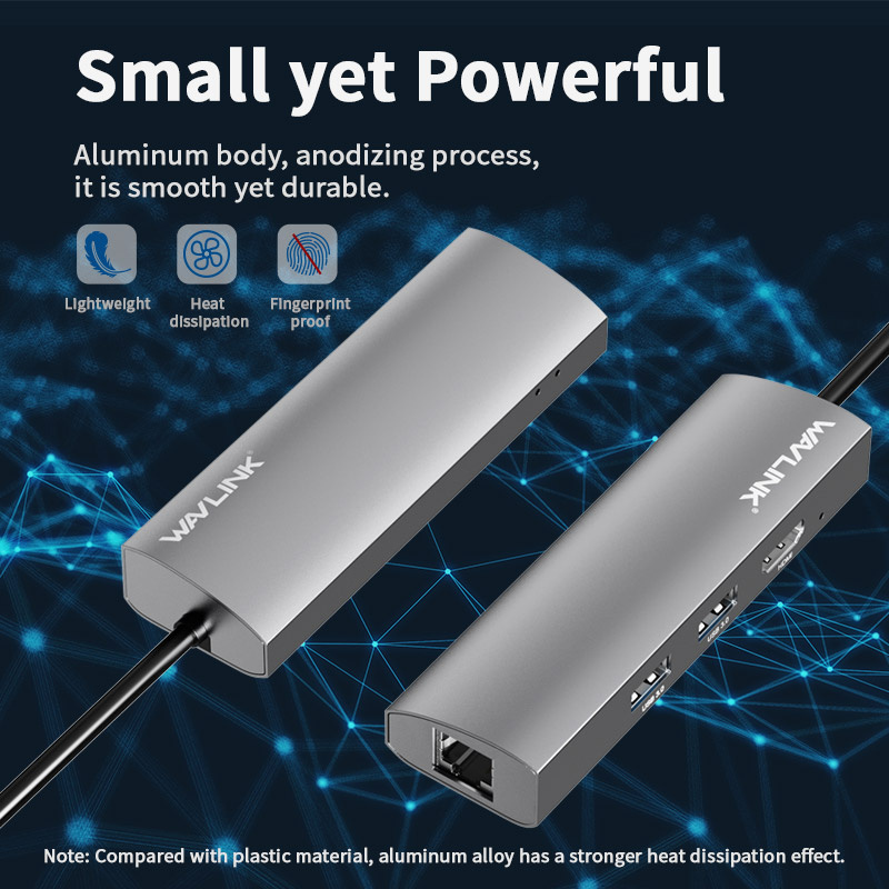 Wavlink UHP3408 USB-C Travelling Mini Dock with Gigabit Ethernet (WL-UHP3408)