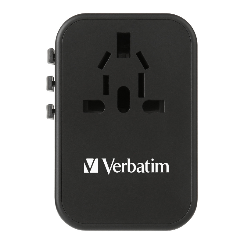 Verbatim 威寶 3 端口 65W PD 3.0 & QC 3.0 GaN 通用旅行轉插 (66851)