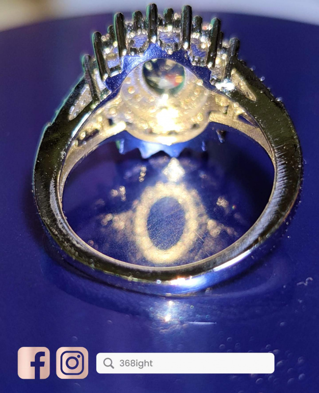 AAA閃太陽花藍鋯鑽排鑽戒指