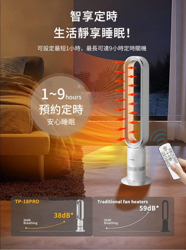 LifeDeco TP-18 Pro  冷暖2合1無葉座地風扇