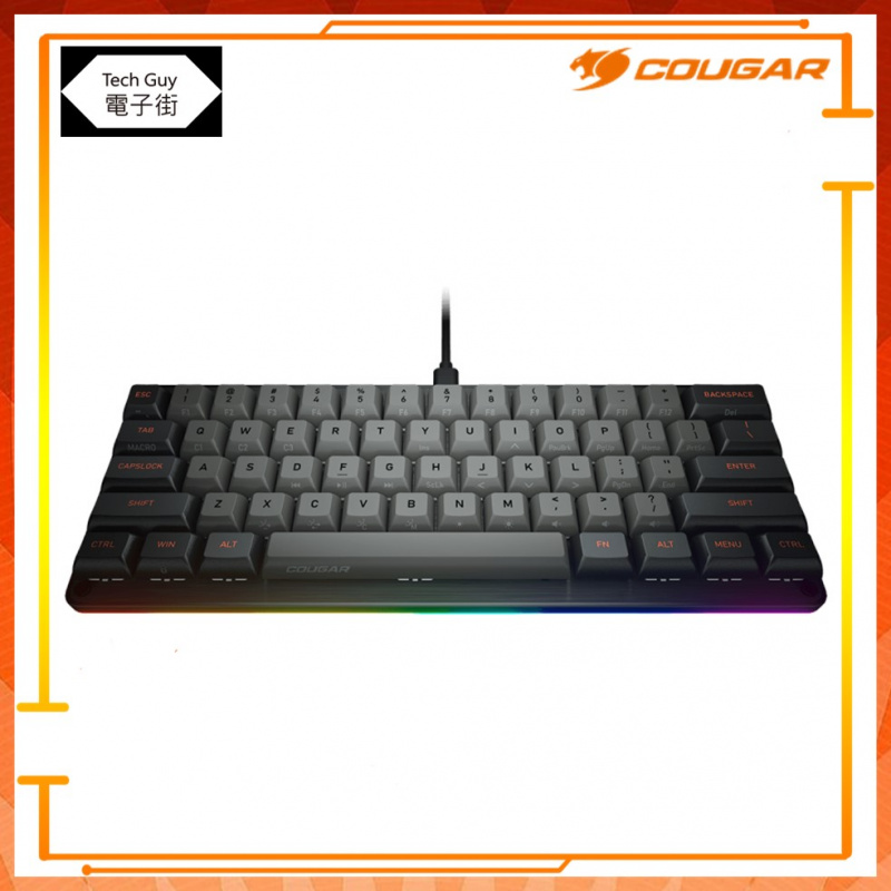 Cougar【PURI MINI】60%DSA機械鍵盤 連磁吸保護罩 (紅軸/青軸)
