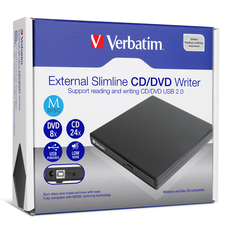 Verbatim DVD RW 超薄便攜式CD/DVD刻錄機 66817