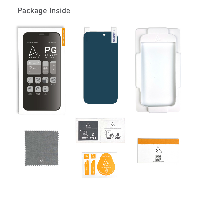 ARMOR iPhone 14 Pro Max / 14 Pro 軟性玻璃9H防窺螢幕保護貼