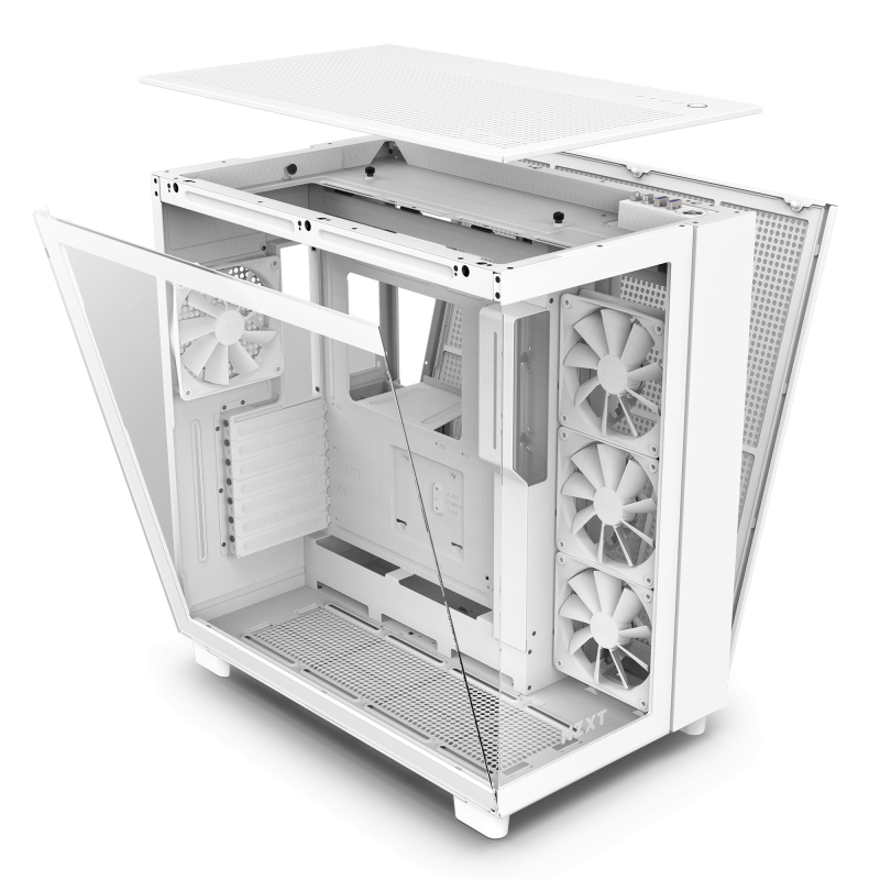 NZXT H9 Flow Dual-Chamber Mid-Tower Airflow Case - ( Black / White )
