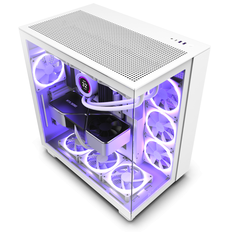 NZXT H9 Flow Dual-Chamber Mid-Tower Airflow Case - ( Black / White )