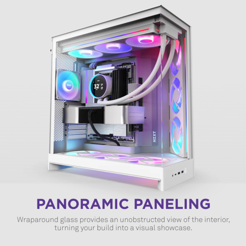 NZXT H9 Flow RGB v2 Large Dual-Chamber Mid-Tower ATX Airflow Case with RGB - ( Black / White )