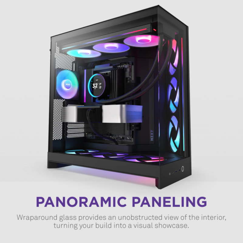 NZXT H9 Flow RGB v2 Large Dual-Chamber Mid-Tower ATX Airflow Case with RGB - ( Black / White )