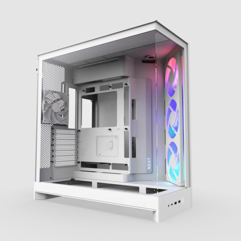 NZXT H9 Flow RGB v2 Large Dual-Chamber Mid-Tower ATX Airflow Case with RGB - ( Black / White )